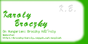 karoly broczky business card